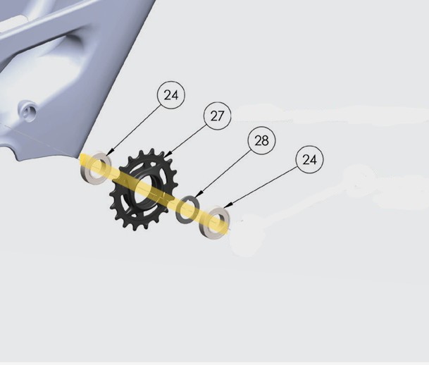 [003.001.0023AM] E-Bike 18T Steel Idler Pulley Kit