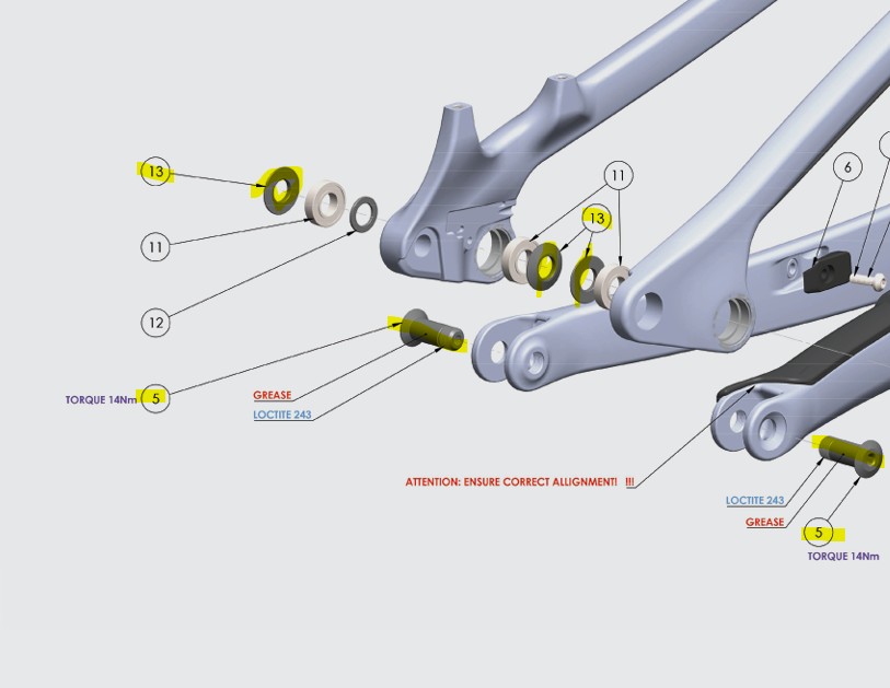 E-Bike Horst Link Pivot Kit